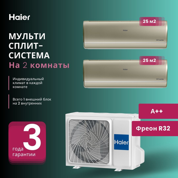 Премиальная мультисплит-система Haier JADE Super Match 2 х AS25S2SJ2FA ...