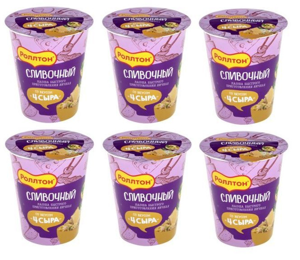 Лапша быстрого приготовления Роллтон сливочный со вкусом соуса "4 сыра ...