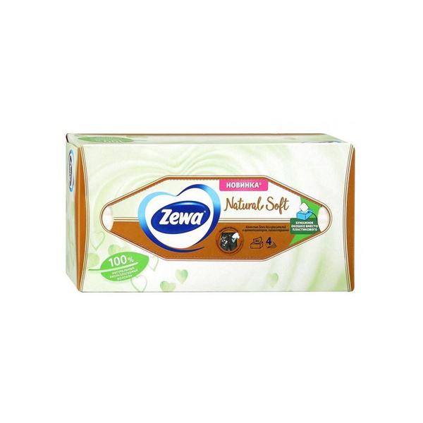 Zewa Салфетки бумажные Natural Soft 4 слоя 80 шт. купить на OZON по ...