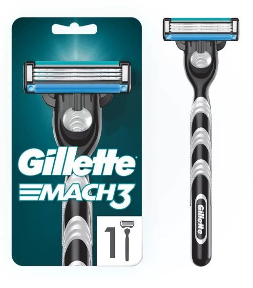 Gillette Mach 3 Бритвенный станок ( ручка+1 кассета) Джилет Мак 3 ...