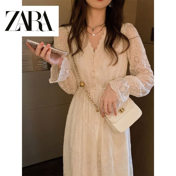 Zara Платье летнее хлопковое кружевное свободного кроя Треккинг ...