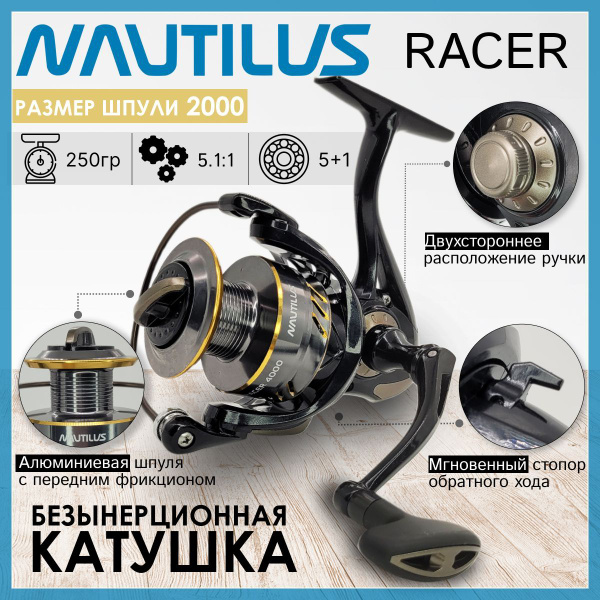 Катушка Nautilus RACER, Безынерционная, 2000, Передний фрикцион купить ...