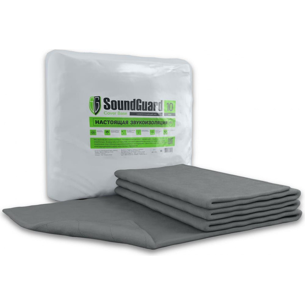 Звукоизоляционный мат Soundguard Cover Base 5000x1500x10 мм (7,5м2) по ...