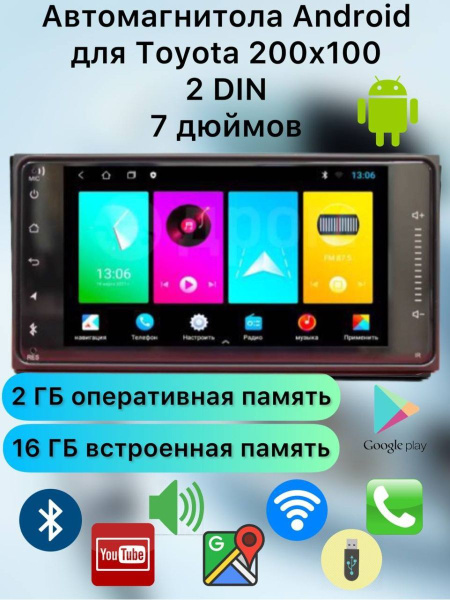 Автомагнитола, диагональ: 7", 2 DIN, 2ГБ/16ГБ - купить с доставкой по ...