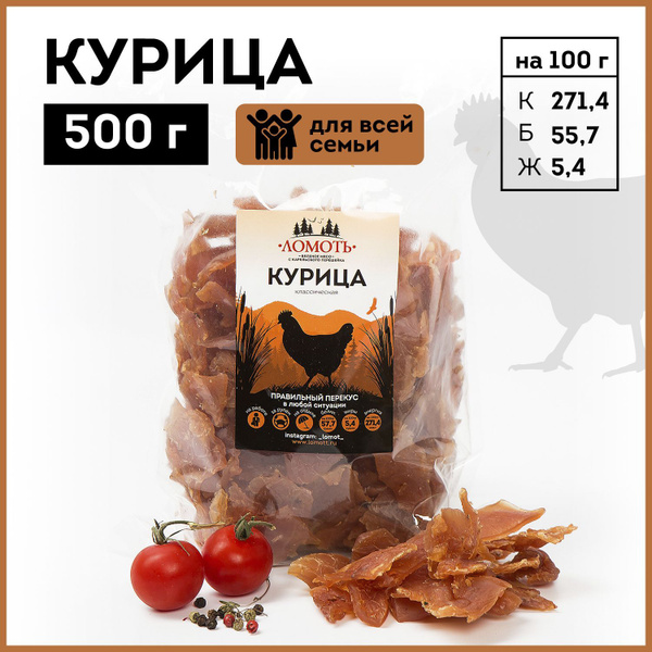 Вяленое мясо тм Ломоть Курица снеки, 500 г - купить с доставкой по ...