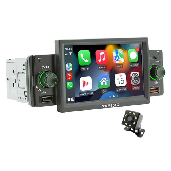 1 Din Автомобильный Плеер CarPlay 5-Дюймовый MP5 Bluetooth Hands Free ...