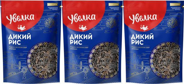 Рис Увелка Дикий, комплект: 3 упаковки по 350 г - купить с доставкой по ...