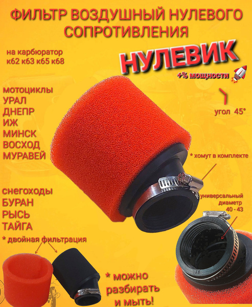 Фильтр воздушный нулевого сопротивления на Мотоцикл Урал Днепр Иж Минск ...