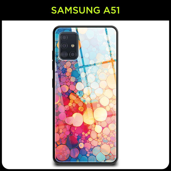 Стеклянный чехол на Samsung Galaxy A51 / Самсунг А51 с принтом "Круглые ...