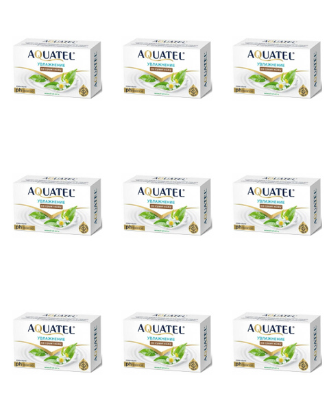 Aquatel Крем-мыло твердое Зеленый чай Матча, 90 г, 9 штук - купить с ...