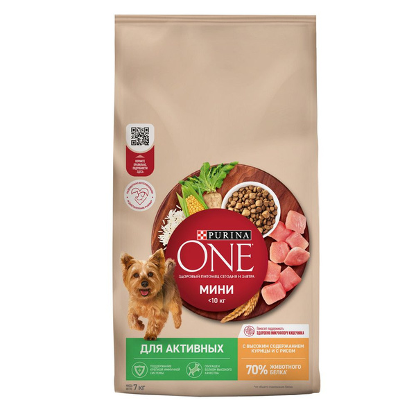 Сухой корм Purina ONE для собак мелких пород с активным образом жизни ...