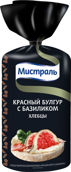 Хлебцы пшеничные Мистраль Красный булгур с базиликом, 100 г - купить с ...