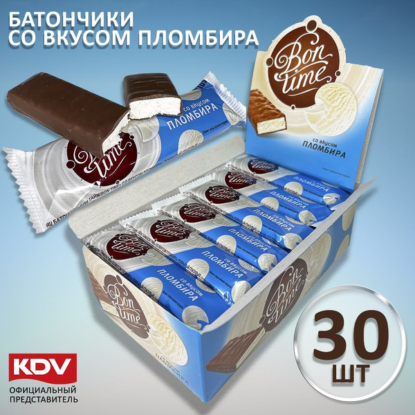 Батончик Bon Time (Бонтайм) со вкусом пломбира , 30шт по 20г купить на ...