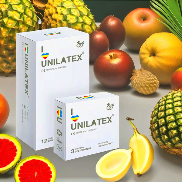Презервативы для секса мультифруктовые Unilatex Multifruits 12 шт + 3 ...