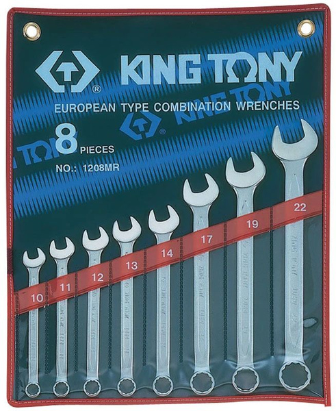 KING TONY(Кинг Тони) Набор ключей комбинированных, 10-22 мм, 8 ...