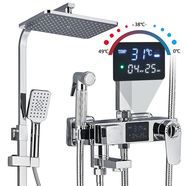 Душевой комплект с тропическим душем, термостатический душ ...