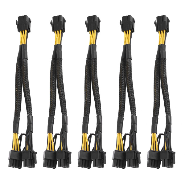 5 шт. PCI E 6 контактный на двойной 8 контактный 6 + 2 кабель адаптера ...