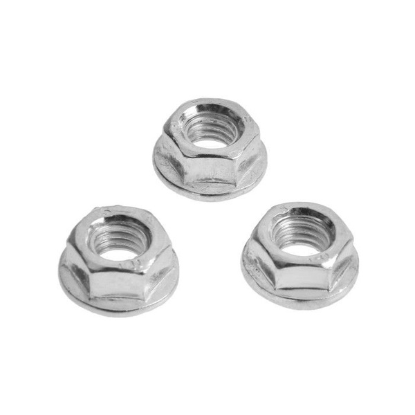 Гайка шестигранная с фланцем ТУНДРА, DIN6923, М6, оцинкованная, 1 кг ...