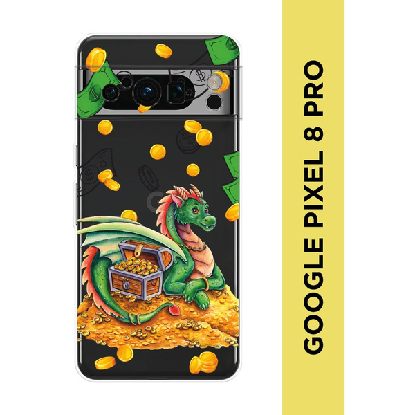 Силиконовый чехол на Google Pixel 8 Pro / Гугл Пиксель 8 Про "Дракон и ...