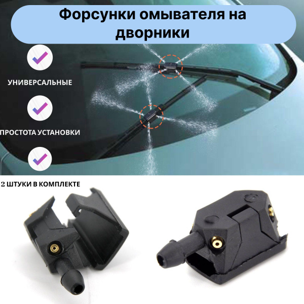 Форсунки омывателя лобового стекла на дворники автомобиля. - арт ...