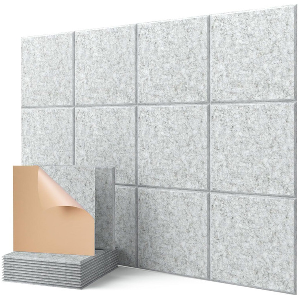 Самоклеящиеся акустические панели BUBOS 24 штук, 30x 30 x 0,9 см ...