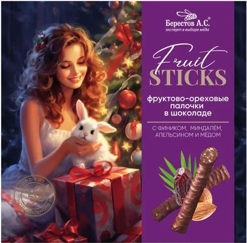 Конфеты Берестов А.С. Fruit Sticks с фиником, апельсином и миндалем ...