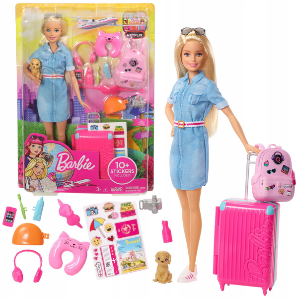 Кукла Mattel Barbie - Барби-путешественница Блондинка со щенком и ...