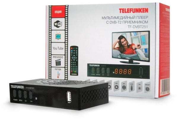 ТВ-ресивер Telefunken Ресивер DVB-T2 TF-DVBT251 черный купить по ...