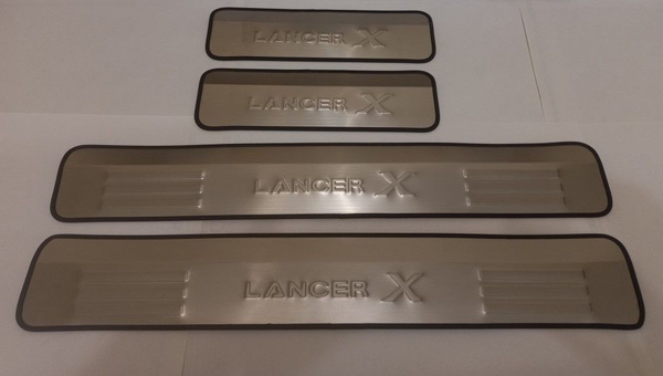 Накладки на пороги Mitsubishi Lancer X / Мицубиси Лансер 10 ( 2007 ...