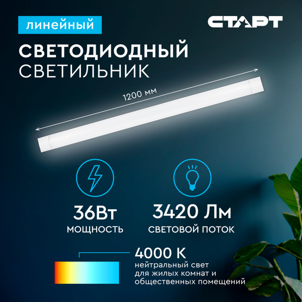 Линейный светильник СТАРТ линейные светильники1_4, LED купить по ...