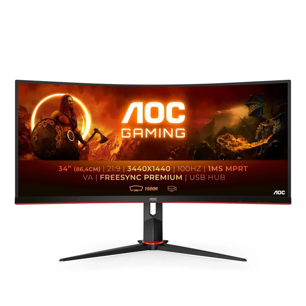 AOC 34" Монитор CU34G2 купить на OZON по низкой цене (1346056406)