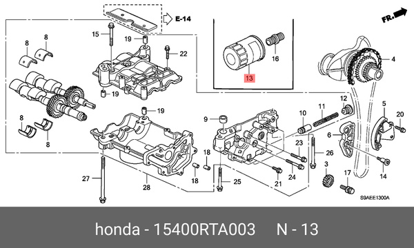 Фильтр масляный Honda 15400-RTA-003 - купить по выгодным ценам в ...