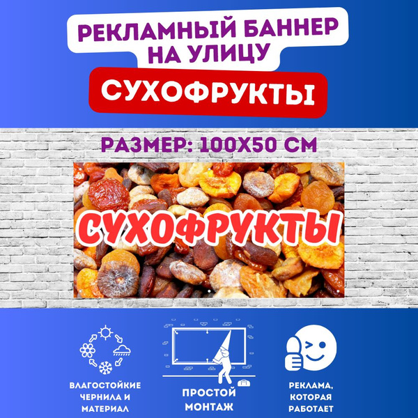 Информационный постер-баннер "Сухофрукты" - купить с доставкой по ...