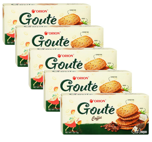 Печенье Orion Goute Coffee затяжное 72г х 5 шт - купить с доставкой по ...