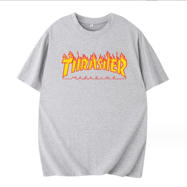 Футболка THRASHER, размер 42, цвет серый, 100%Полиэфирное волокно ...