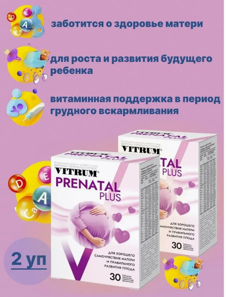 Витрум Пренатал плюс, витамины для беременных 30 шт. таблетки массой ...