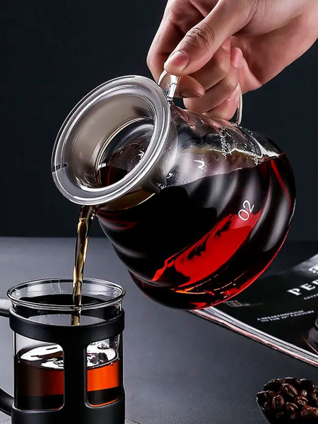 Чайник сервер из стекла, кофейник жаропрочный 600 мл. - купить с ...