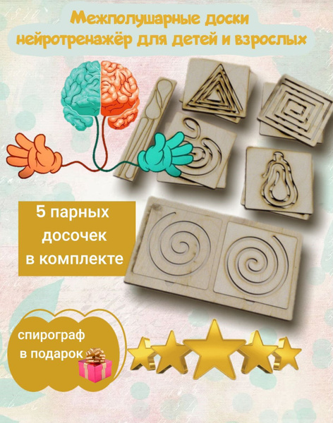 Нейротренажер межполушарные доски монтессори детям.взрослым - купить с ...