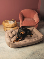 Лежанка XXL для больших / крупных пород собак со съёмной подушкой 1200*750 Размер XXL Цвет: Коричневый.  Лежанки для собак