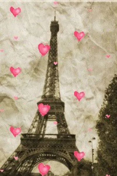 Обложка книги paris Eiffel Tower  pink hearts Vintage creative blank  page journal, Sir Michael Huhn