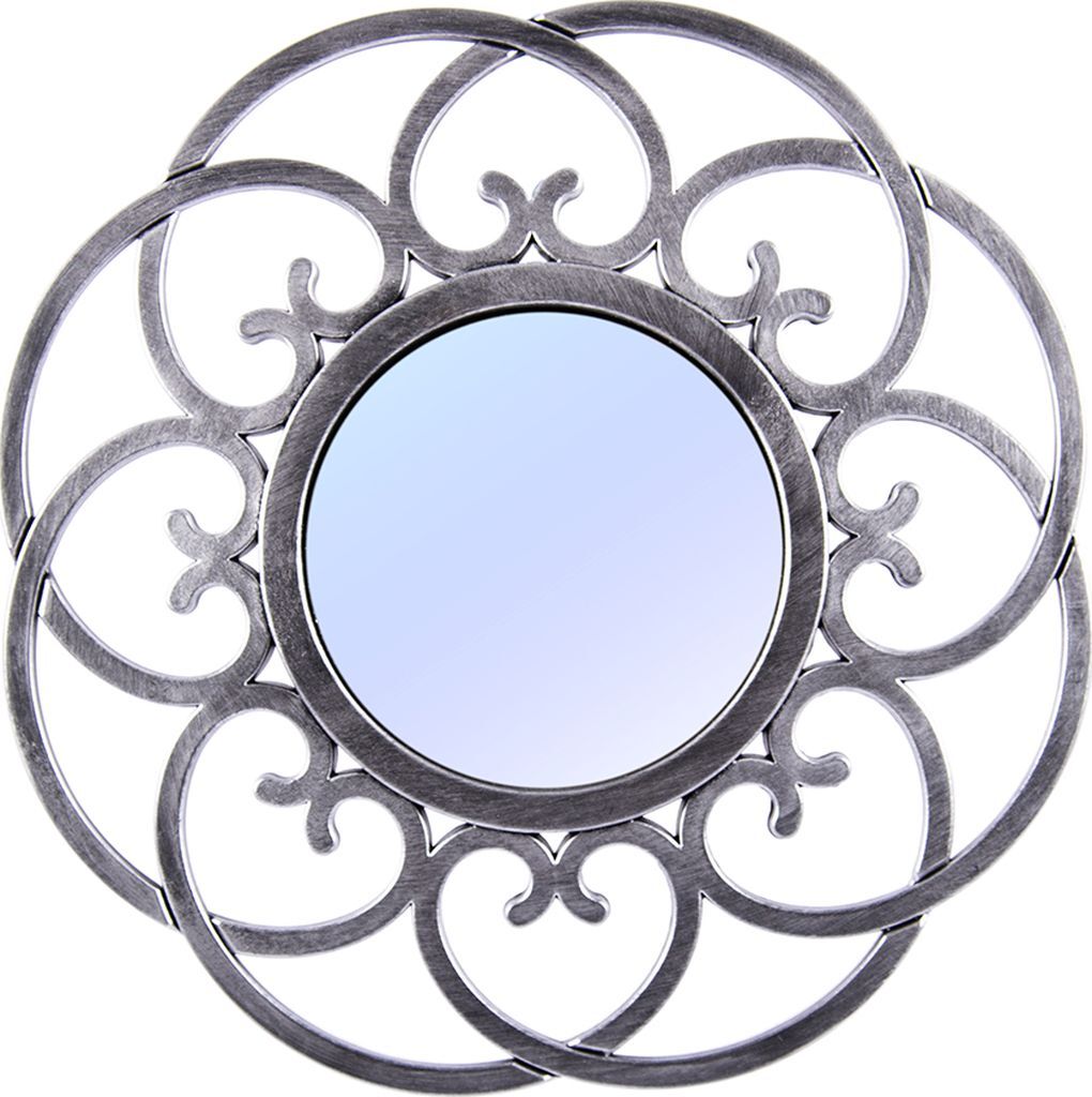 фото Зеркало интерьерное Русские Подарки, 237912, серый, диаметр 24 см