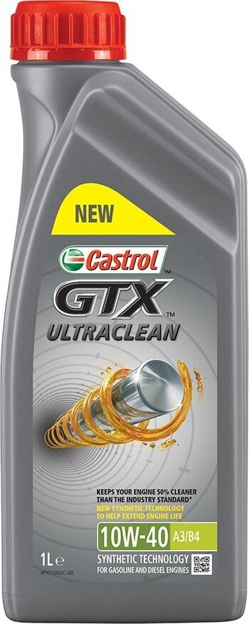 фото Моторное масло CASTROL GTX Ultraclean, полусинтетическое, 10W-40, 1 л 15A4DE