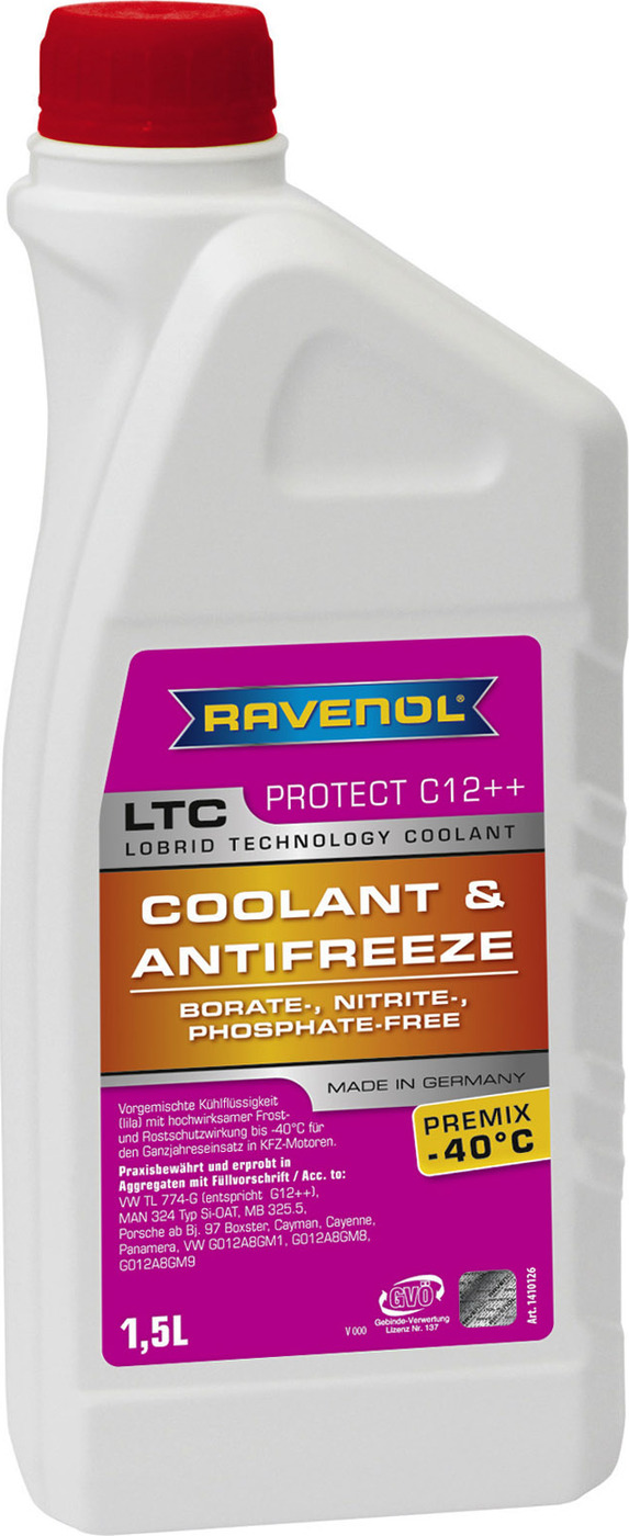 фото Антифриз готовый к прим. лила RAVENOL LTC Lobrid Technology Coolant Premix -40 C12++( 1,5л)