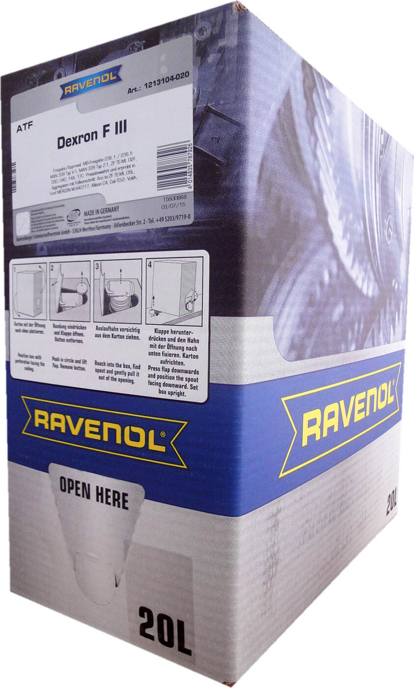 фото Трансмиссионное масло RAVENOL ATF Dexron F III (20л) ecobox