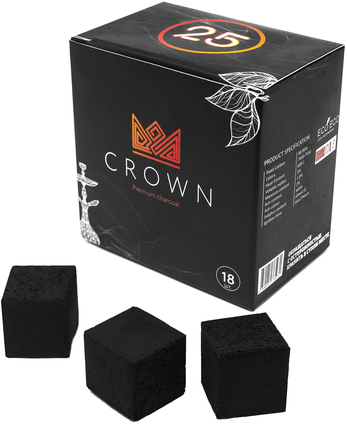 Уголь для кальяна. Уголь Crown 25мм 18шт. Уголь для кальяна Crown 25mm,. Уголь кокосовый Crown 18 шт. (25 Мм). Уголь для кальяна Crown (Краун).