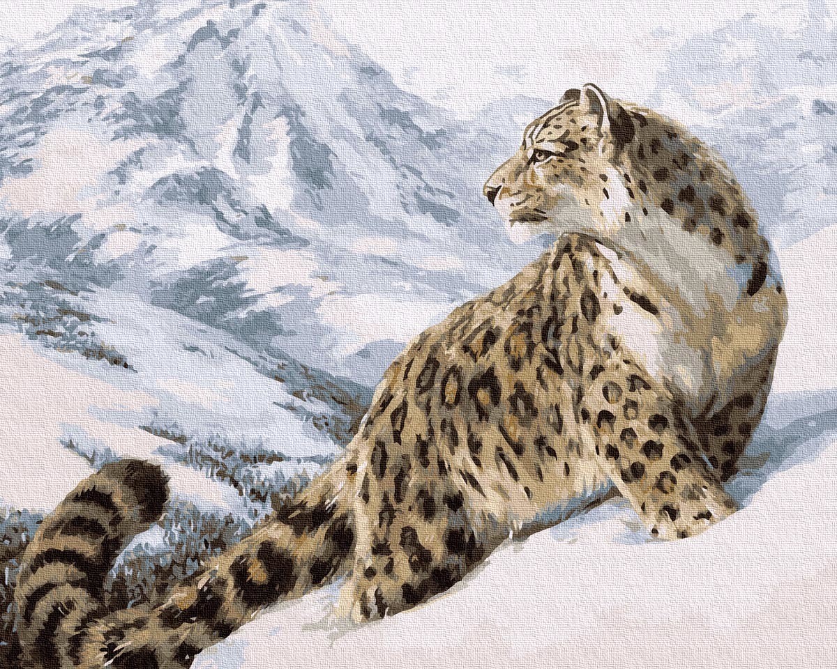 Рисунок снежный Барс на Кавказе