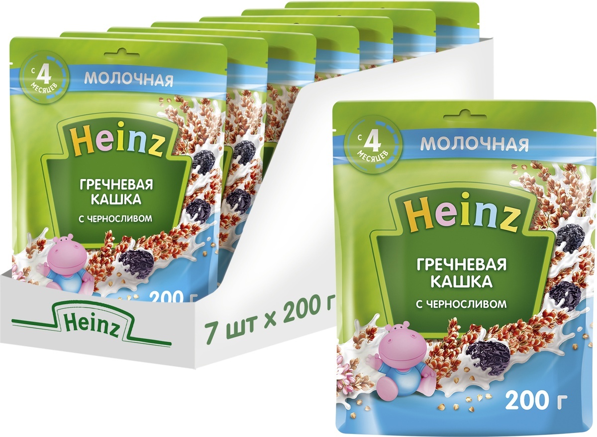 Характеристики Каша для детей Heinz, молочная, гречневая с черносливом ...