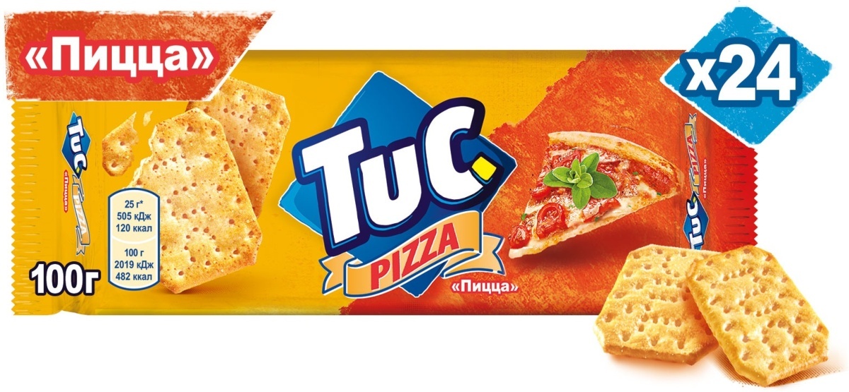 Крекеры Tuc, со вкусом пиццы, 100 г х 24 шт — купить в интернет ...