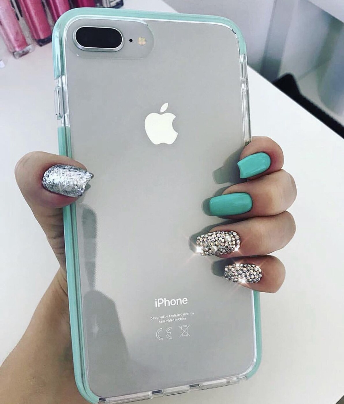 Противоударный чехол "Фруктовый лед" для iPhone 7/8 Plus, мятный ...