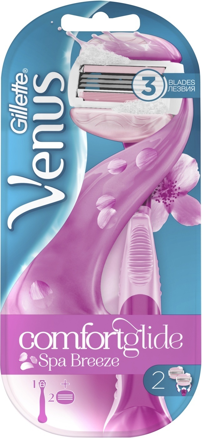 Gillette Venus Бритва SPA Breeze с 2 сменными кассетами (cо встроенными полосками с гелем для бритья) - изображение